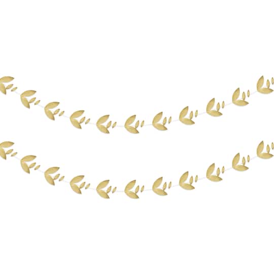 Beistle 11ft. Gold Foil Leaves Garlands, 2ct.